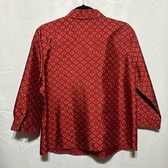 KASPER Women’s Red 100% SILK Blouse Size 12 - Picture 3 of 6